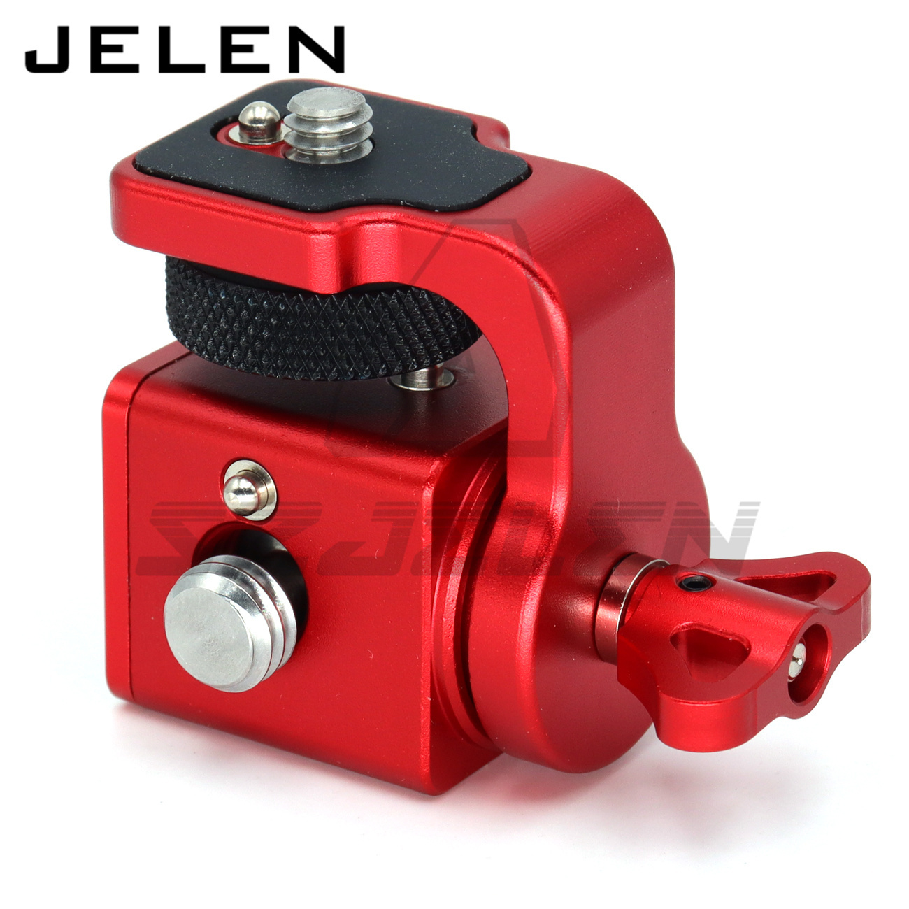 360 degree rotating pan tilt bracket, Camera 3/8 screws fixed 1/4 monitor bracket, adjustable back and forth, Locating Pins