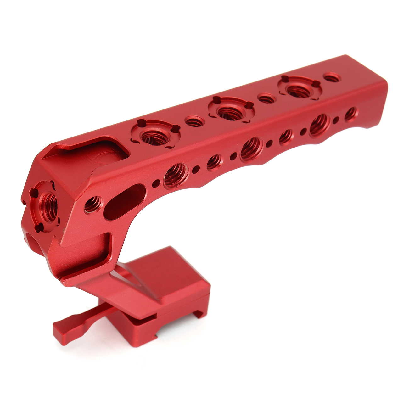 Camera Top Handle with 3/8" ARRI Locating Pins, with 1/4" 3/8" Threads and 3 Cold Shoes, Compatible with ARRI Handles