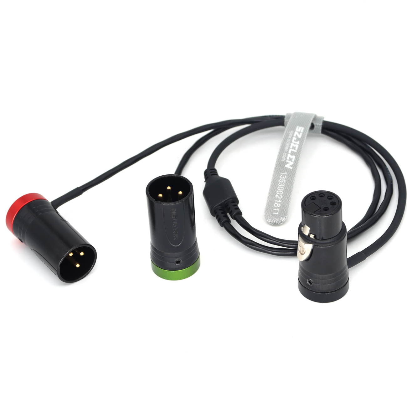 XLR 5Pin Female to Double XLR 3Pin Male Low-Profile Stereo XLR "Y" cable
