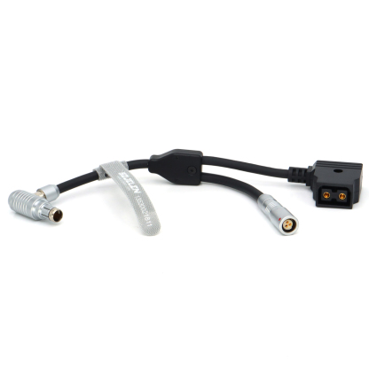 24V Elbow RS 3Pin to RS 3Pin and D-tap Female Way Splitter Cable for SONY CineAlta Camera