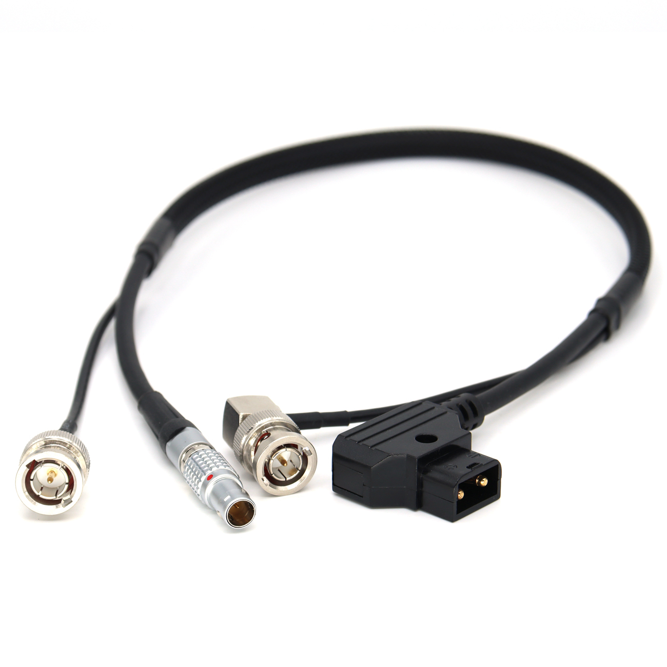 Power Video Cable D-tap to Adjustable Elbow 0B 2Pin + 75ohm SDI for Teradek, Vaxis Transmission
