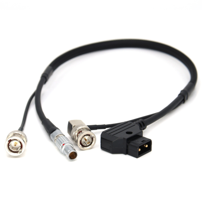 Power Video Cable D-tap to Adjustable Elbow 0B 2Pin + 75ohm SDI for Teradek, Vaxis Transmission