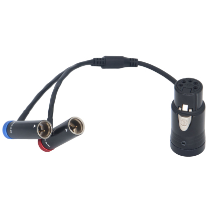 Low-Profile XLR 4Pin Female to Dual Low-Profile TA3M Splitter Cable