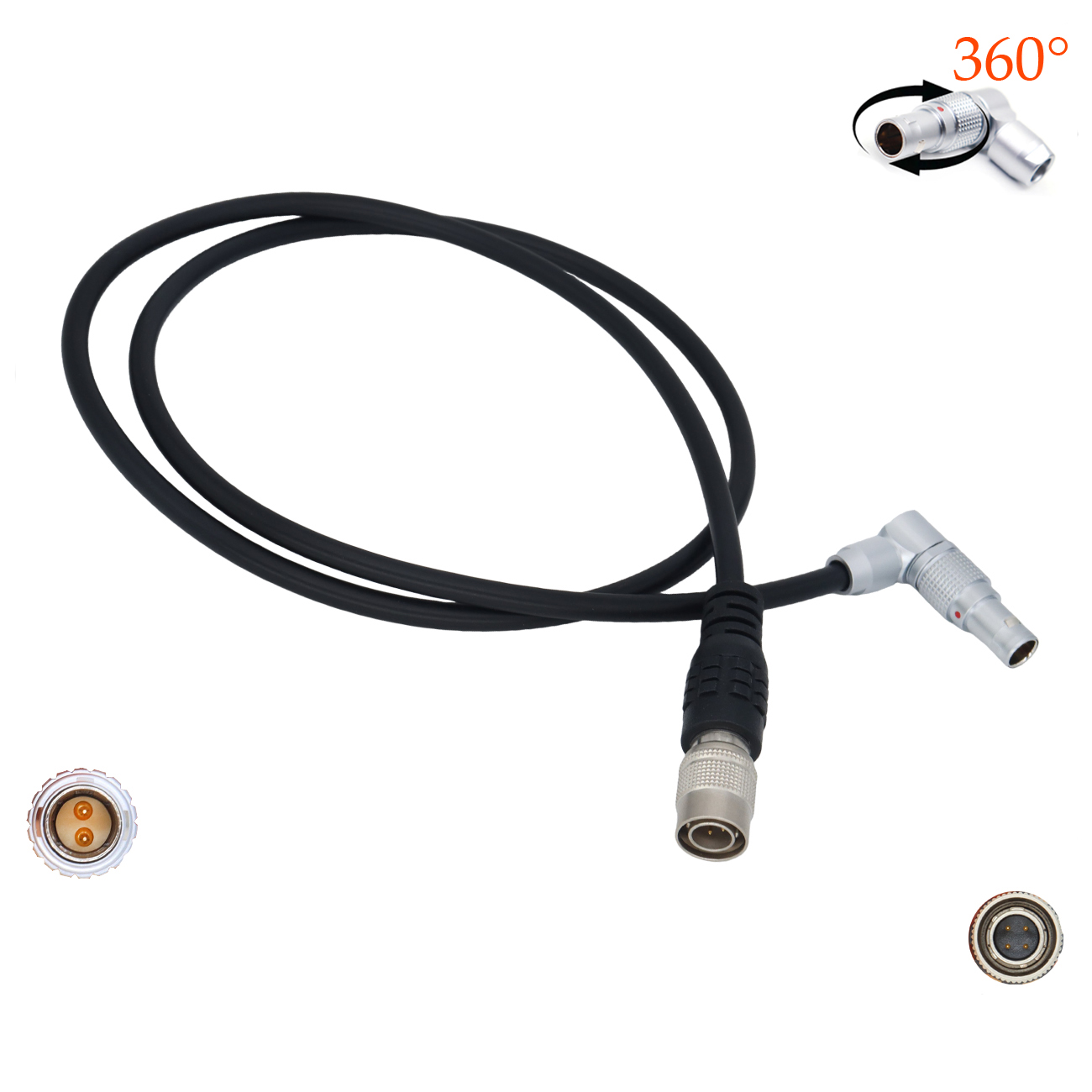 Camera Hirose 4Pin to 0B 2Pin Cable For Teradek/Vaxis/SmallHD Monitor/Sound Devices 688/644/633 Power Cable