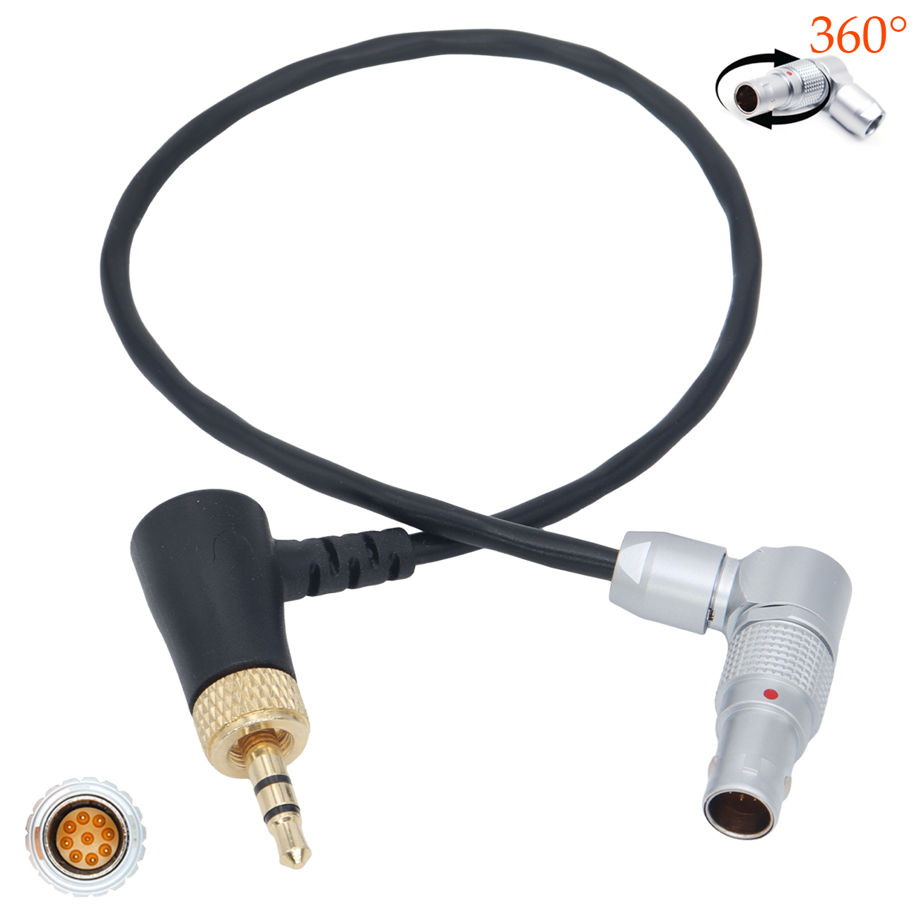 Pixboom Spark Camera To DEITY TC-1 Time Code Synchronization Cable EXT 9 Pin To 3.5mm With Locked Compatible with RED RED V-RAPTOR/KOMODO