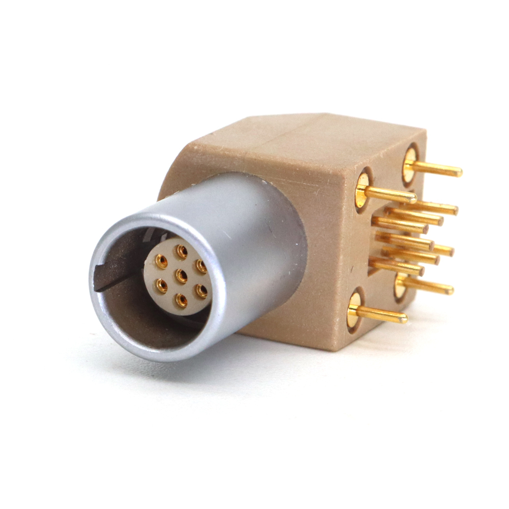 EPG 0B 2~9 Pin Male Plug Aviation Fast Connector Ellenbogen 90° PCB Buchse Printed Circuit