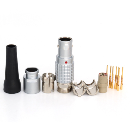 FGG EGG 0B 1B 2~7Pin Metal Circular Connector Without Welding, Crimping Plug Socket