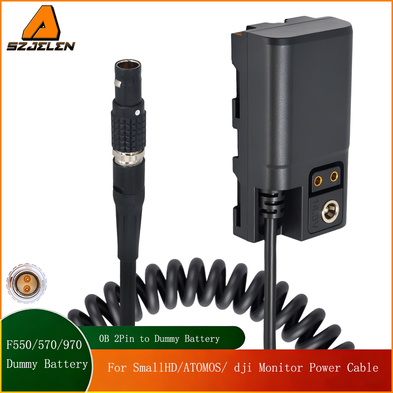 0B 2Pin Male to NP-F550/NP-F570/970 Power Coupler DC Dummy Battery for SONY