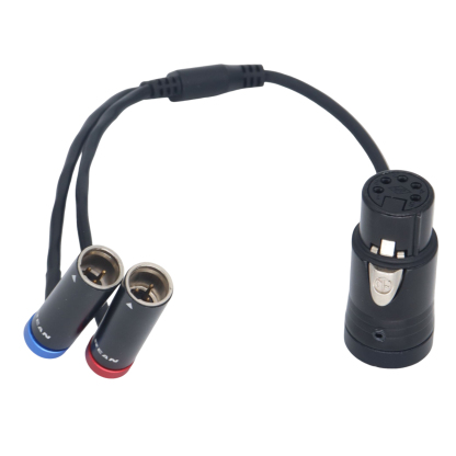 Low-Profile XLR 4Pin Female to Dual Low-Profile TA3M Splitter Cable