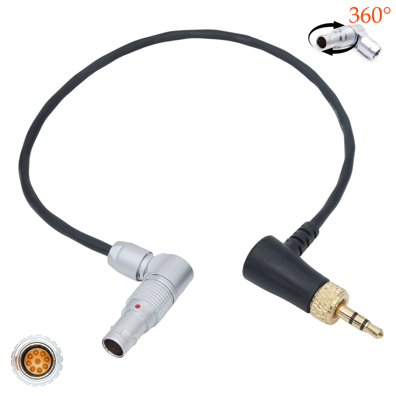 Pixboom Spark Camera To DEITY TC-1 Time Code Synchronization Cable EXT 9 Pin To 3.5mm With Locked Compatible with RED RED V-RAPTOR/KOMODO
