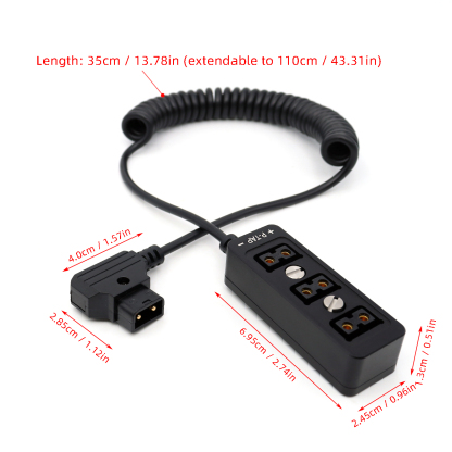 D-tap Three Way Splitter Distributor Spiral wire Metal Case with 1/4‘’ M4 screw