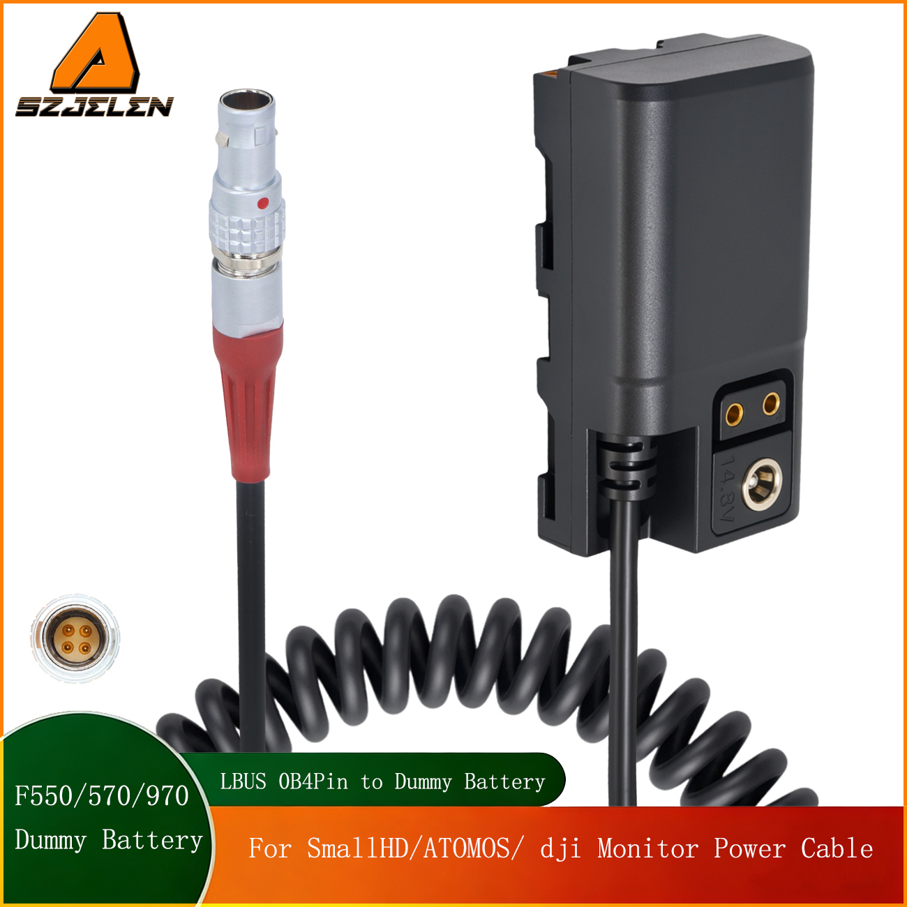 Trinity 2 LBUS 4Pin to NP-F550/570/970 Dummy Battery Power Cable for Atomos Ninja Shinobi Monitor, Blackmagic BMPCC 6K Pro, Z CAM, LED Video Lights, Wireless Transmitters