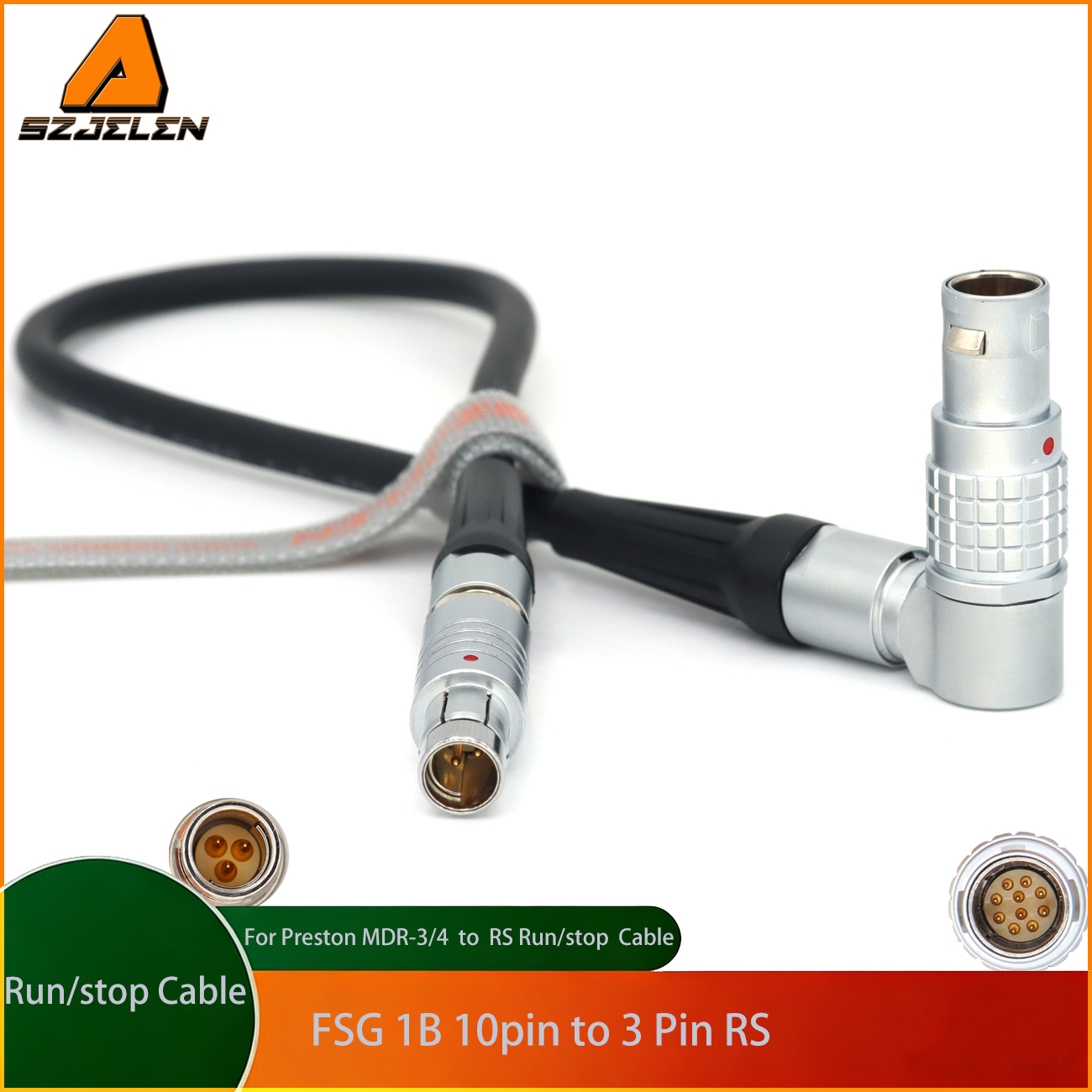 Run/Stop Power Cable for Preston MDR-3 & MDR-4 1B 10Pin to RS 3Pin for ARRI Alexa, RED, Sony Venice 