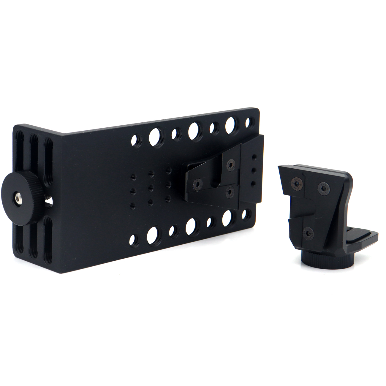 V-Mount Right Angle Bracket with 1/4"-20 Screw, 1/4"-20 & 3/8"-16 Holes for Video Accessory Expansion Mount for Camera Cheese Plate, Holder, Field Monitor