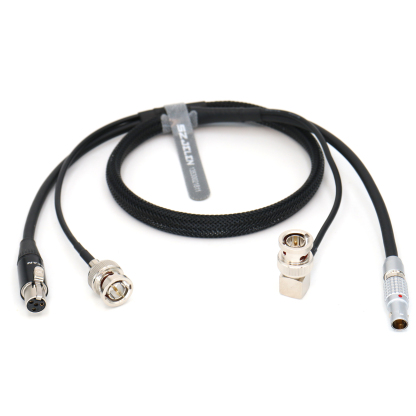 Power Cable 0B 2Pin to TA4F + SDI camera monitor SDI line for tvlogic 055/056/058