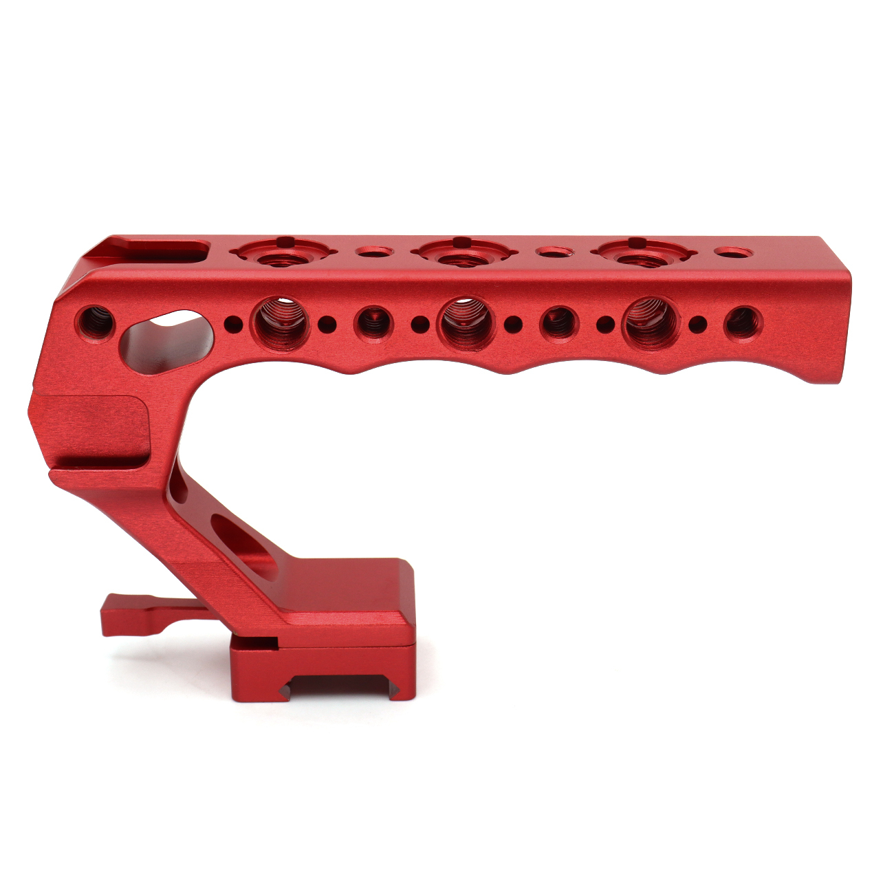 Camera Top Handle with 3/8" ARRI Locating Pins, with 1/4" 3/8" Threads and 3 Cold Shoes, Compatible with ARRI Handles