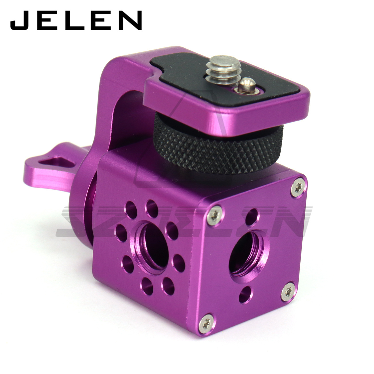 360 degree rotating pan tilt bracket, Camera 3/8 screws fixed 1/4 monitor bracket, adjustable back and forth, Locating Pins