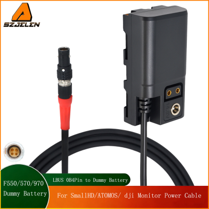 Trinity 2 LBUS 4Pin to NP-F550/570/970 Dummy Battery Power Cable for Atomos Ninja Shinobi Monitor, Blackmagic BMPCC 6K Pro, Z CAM, LED Video Lights, Wireless Transmitters