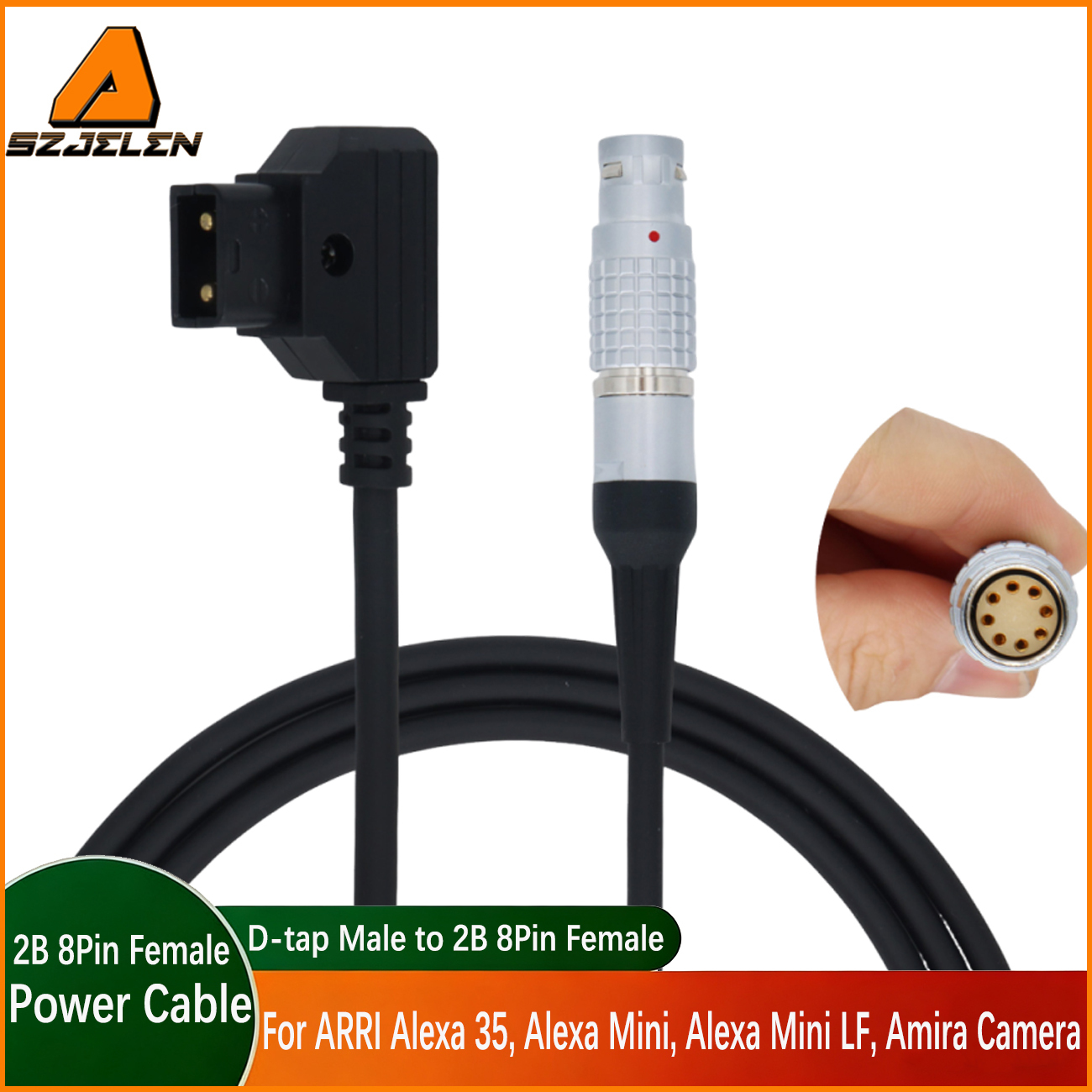Power Cable D-TAP to 2B 8Pin Female for ARRI Alexa 35, Alexa Mini, Alexa Mini LF, Amira Camera