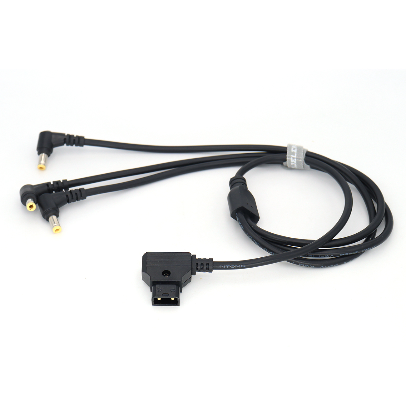 Power Cable D-tap Male/DC2.5 Female To 3x DC 5.5x2.5mm Monitor Power Cords With Right Angle Connectors, for Multi Monitor