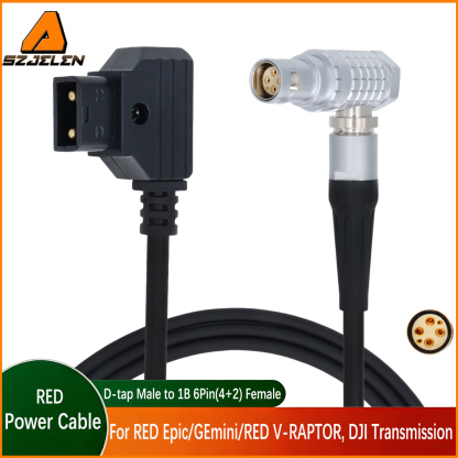 Power Cable D-tap to 1B 6Pin(4+2) Female for RED Epic/GEmini/RED V-RAPTOR, DJI Transmission