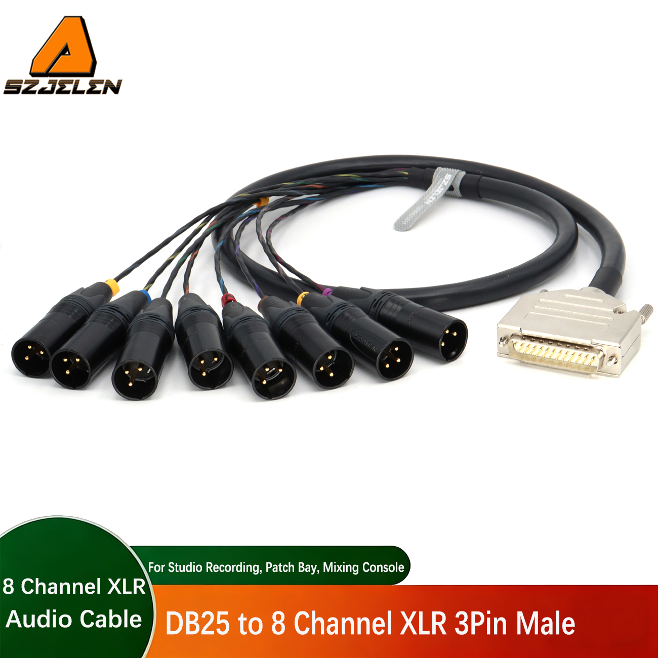 DB25 Male to 8 Channel XLR 3Pin Male/Female Balanced Audio Cable for Studio Recording, Patch Bay, Mixing Console, Microphones