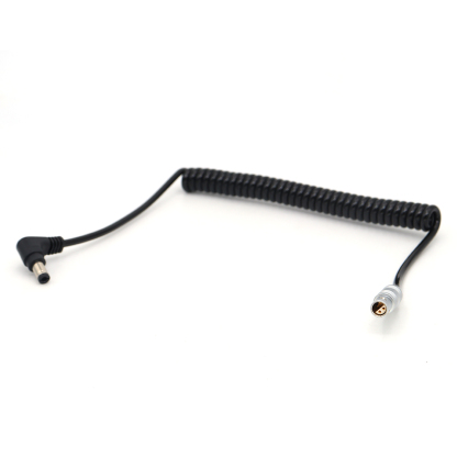 Power Coiled Cable DC 5.5x2.5mm to 4Pin(2Pin Male + 2Pin Female) for Z CAM E2 Camera