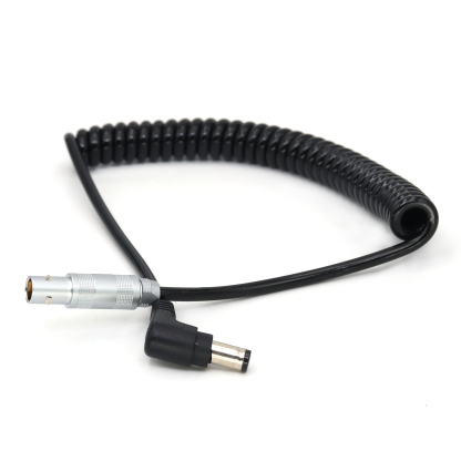 Power Coiled Cable DC 5.5x2.5mm to 4Pin(2Pin Male + 2Pin Female) for Z CAM E2 Camera