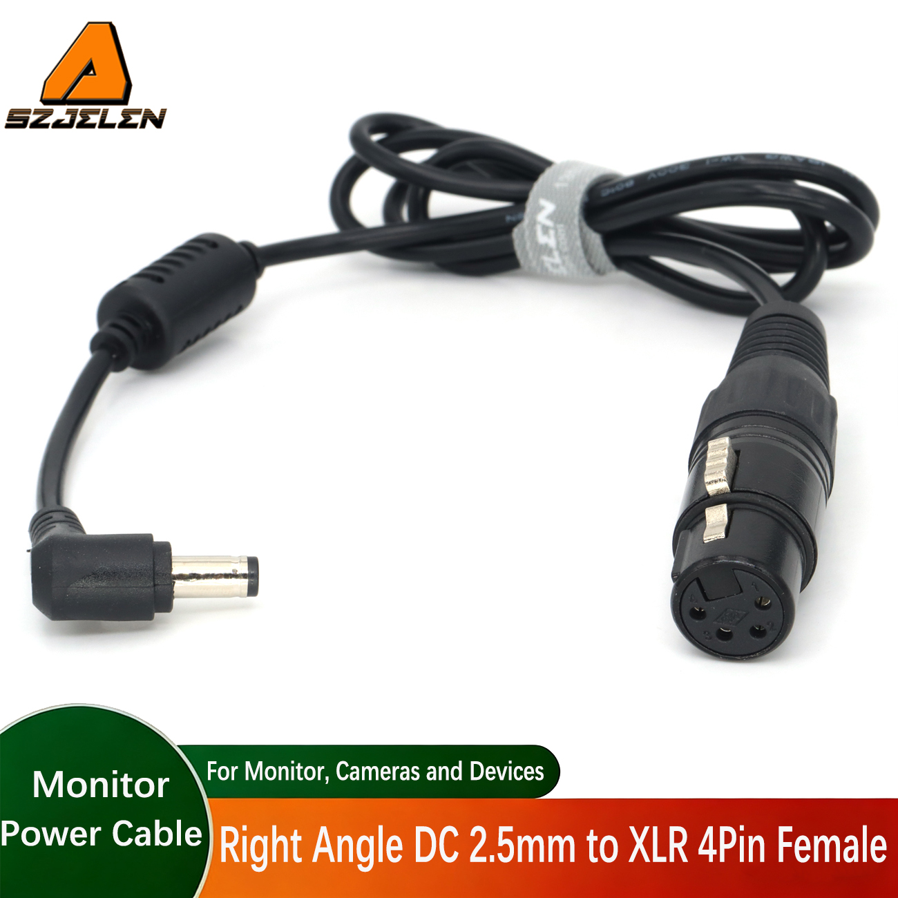 DC 5.5x2.5mm to XLR 4Pin Female Power Cable for Monitor Power Cord