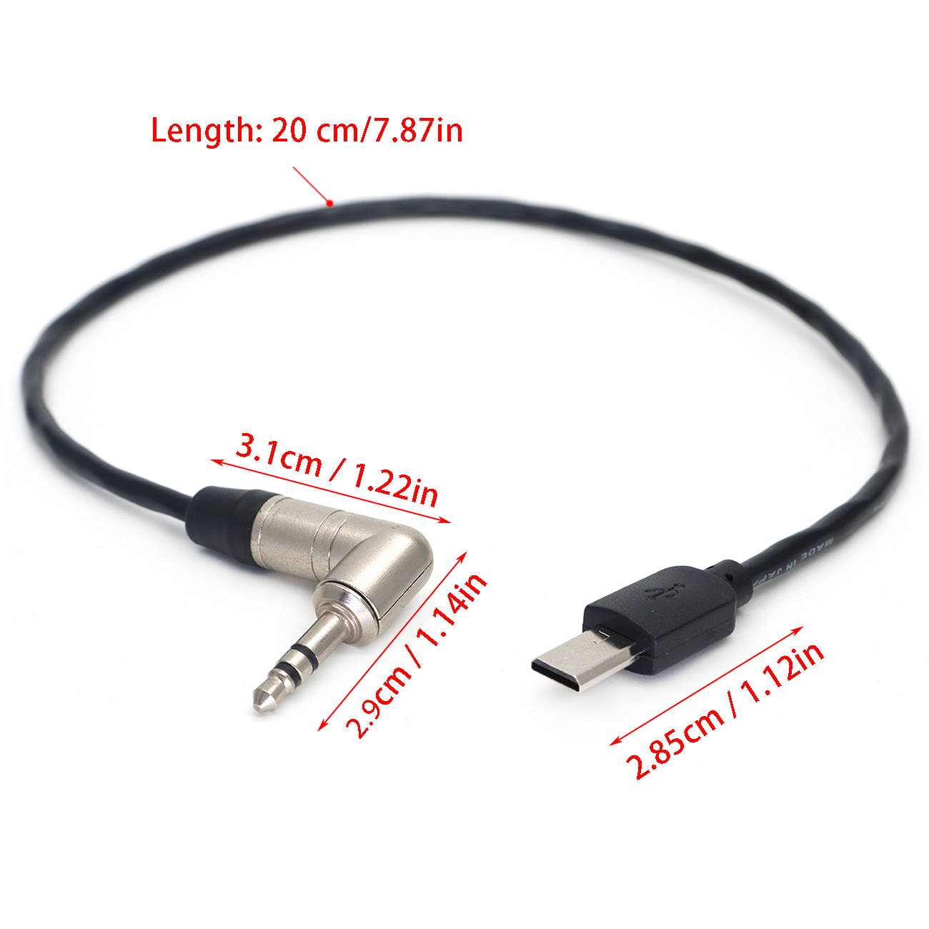 Tentacle Sync Timecode Cable 3.5mm to Micro-USB for Sony FX3 A7S3 A1 