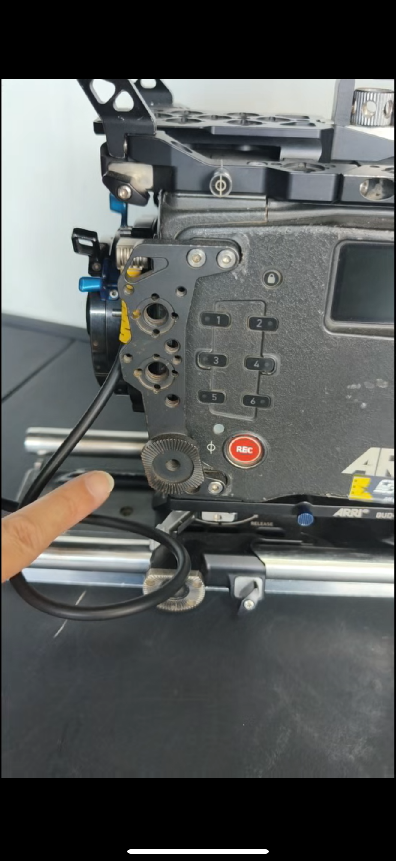 ARRI Alexa 35 Camera Left 3/8 screw expansion accessory M4 screw fixation