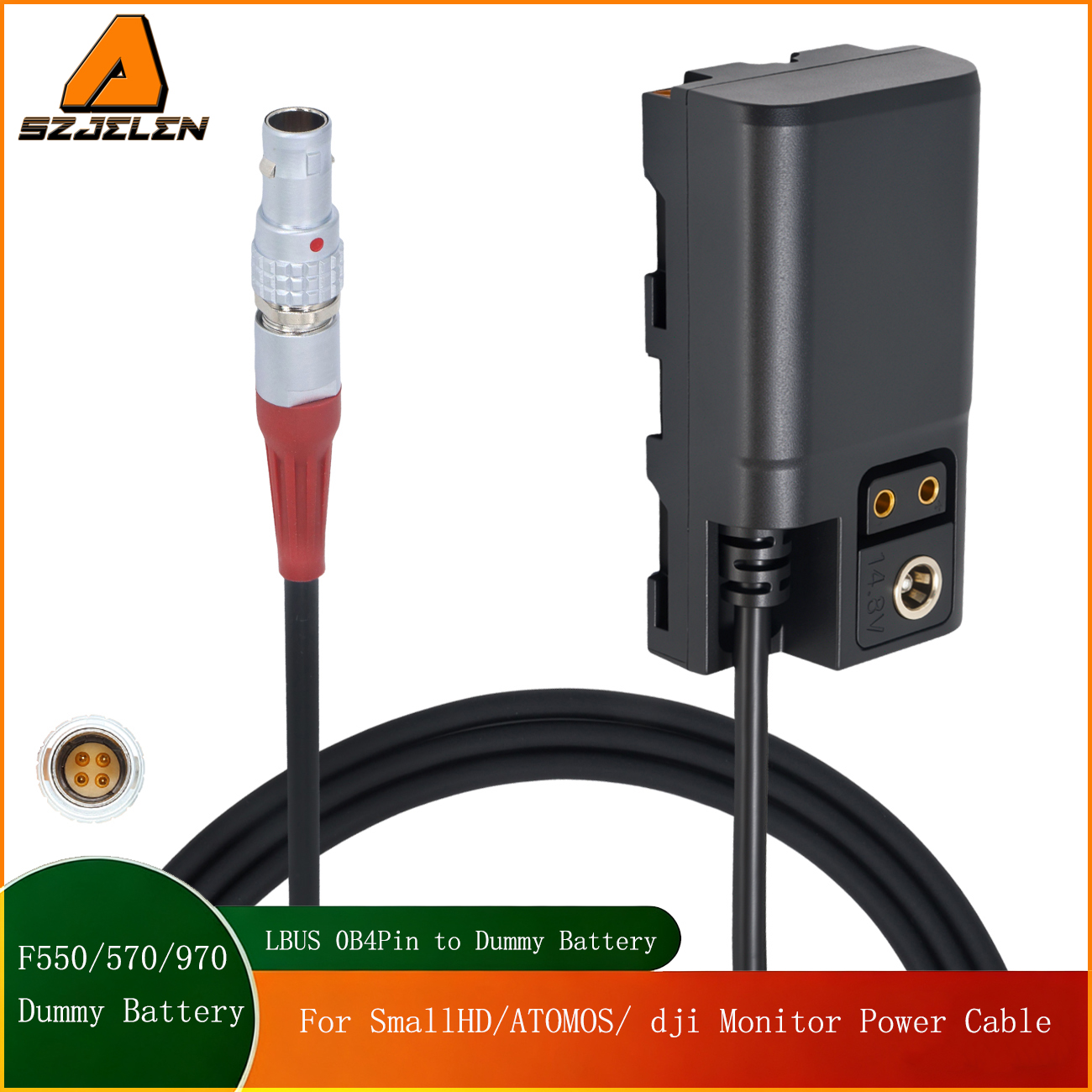 Trinity 2 LBUS 4Pin to NP-F550/570/970 Dummy Battery Power Cable for Atomos Ninja Shinobi Monitor, Blackmagic BMPCC 6K Pro, Z CAM, LED Video Lights, Wireless Transmitters
