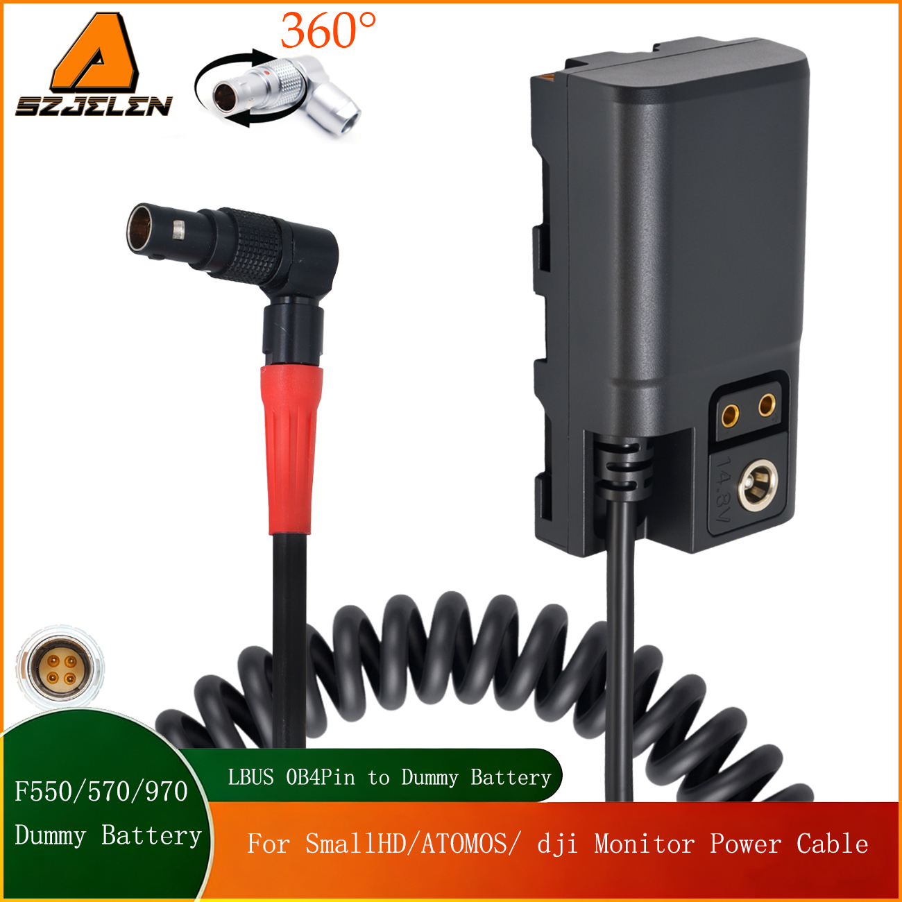 Trinity 2 LBUS 4Pin to NP-F550/570/970 Dummy Battery Power Cable for Atomos Ninja Shinobi Monitor, Blackmagic BMPCC 6K Pro, Z CAM, LED Video Lights, Wireless Transmitters