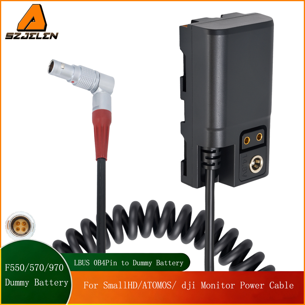 Trinity 2 LBUS 4Pin to NP-F550/570/970 Dummy Battery Power Cable for Atomos Ninja Shinobi Monitor, Blackmagic BMPCC 6K Pro, Z CAM, LED Video Lights, Wireless Transmitters
