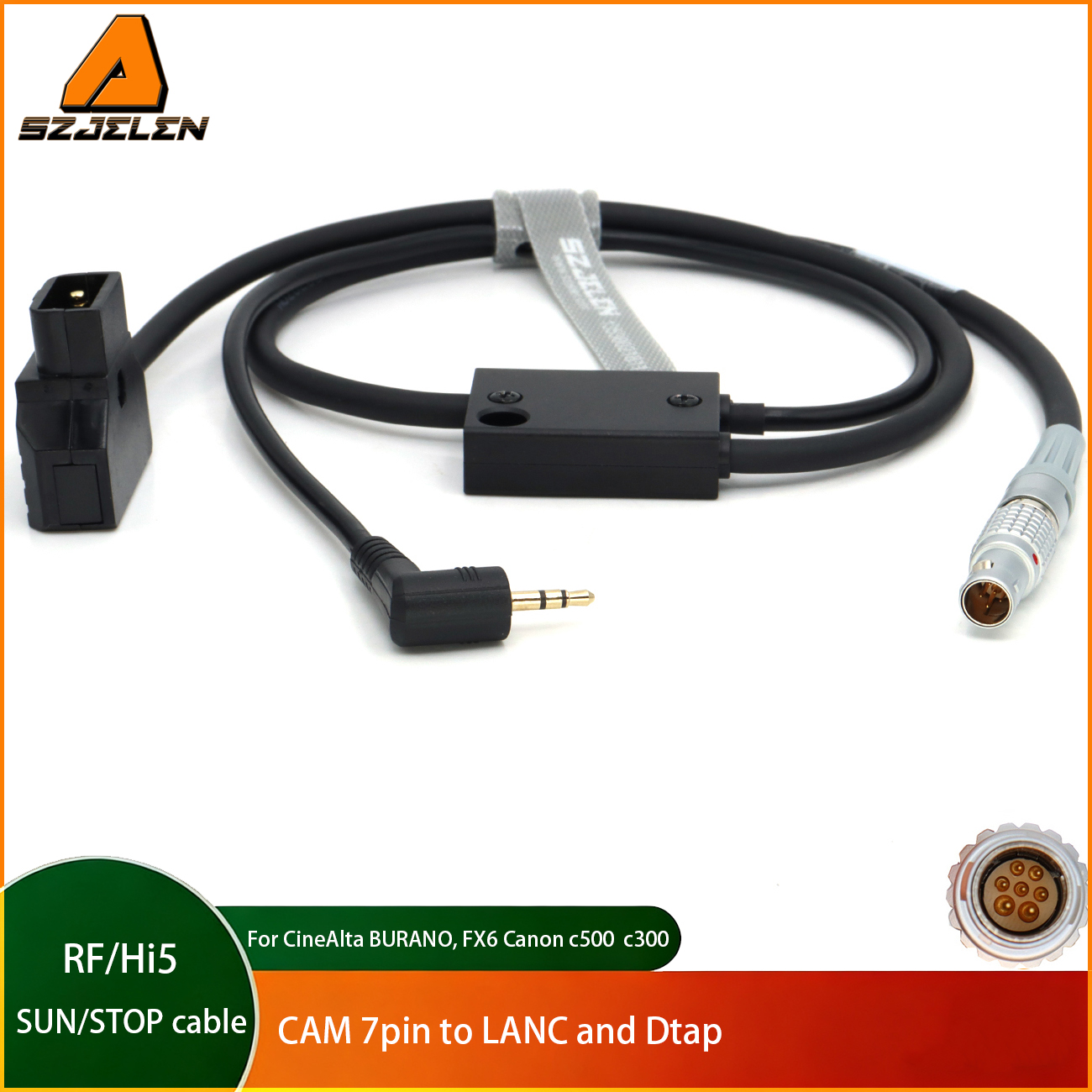 RUN/STOP Cable ARRI cforce RF Hi5 CAM 7Pin to LANC + D-tap for SONY CineAlta BURANO, FX6