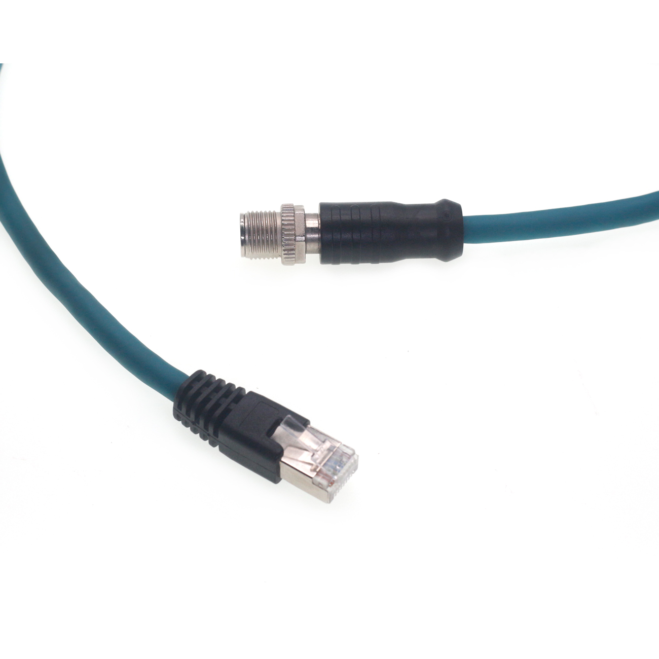 M12-X-8 Pin to RJ45 Connector Cable IP67 24 AWG Industrial Ethernet Cable Type X for Cognex Cable Signal Transmission Line