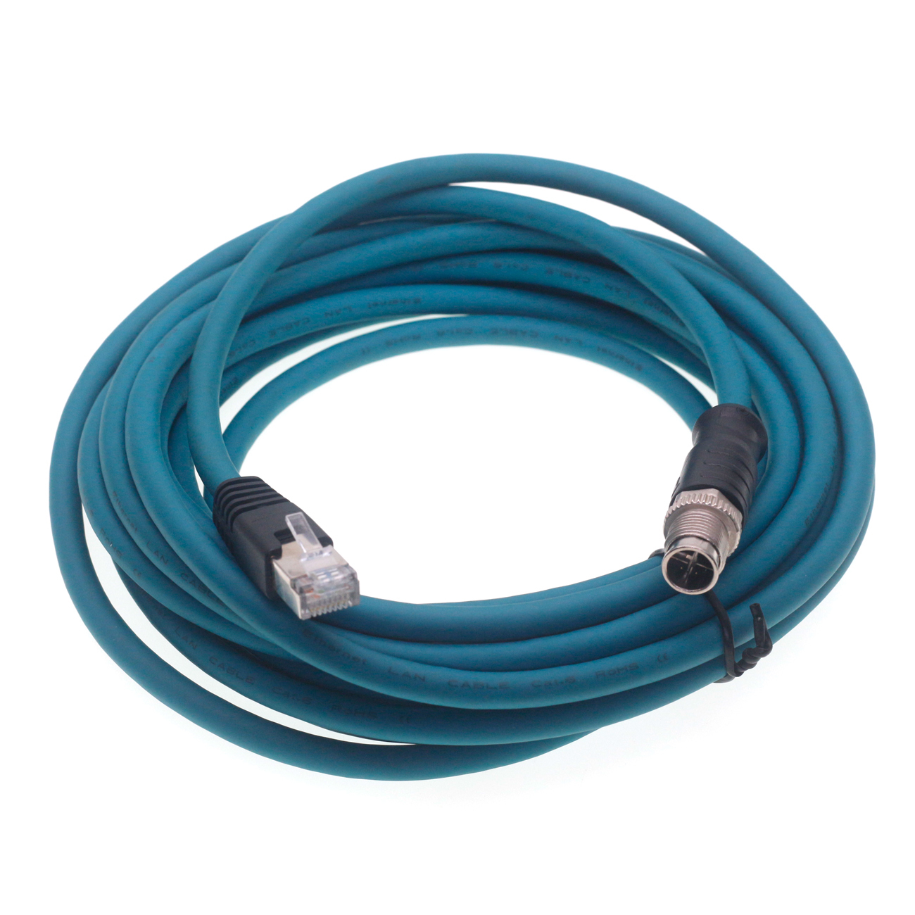 M12-X-8 Pin to RJ45 Connector Cable IP67 24 AWG Industrial Ethernet Cable Type X for Cognex Cable Signal Transmission Line