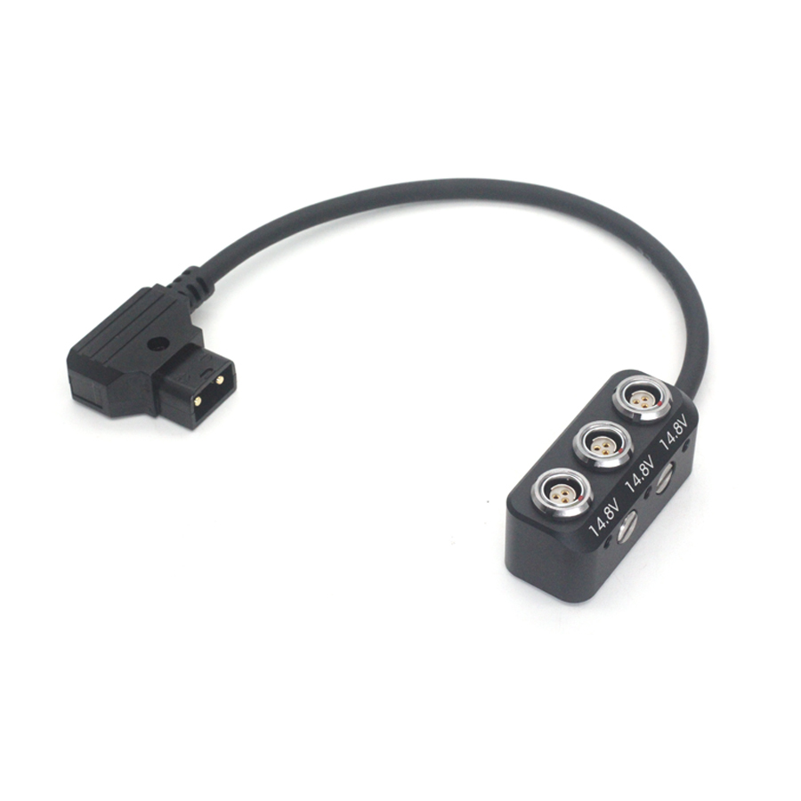 D-tap to 3 Port RS 3Pin Female Power Supply Splitter Cable for Photography Power