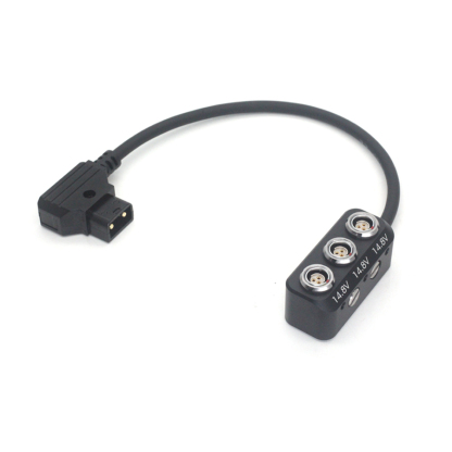 D-tap to 3 Port RS 3Pin Female Power Supply Splitter Cable for Photography Power