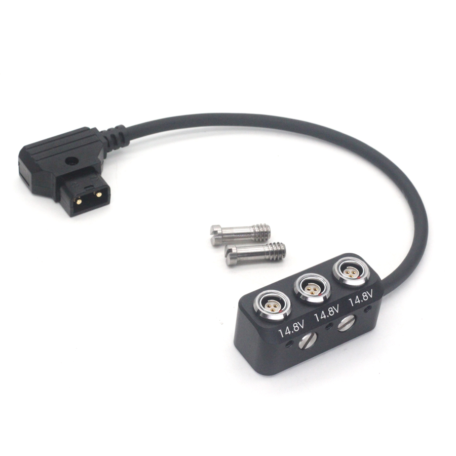 D-tap to 3 Port RS 3Pin Female Power Supply Splitter Cable for Photography Power