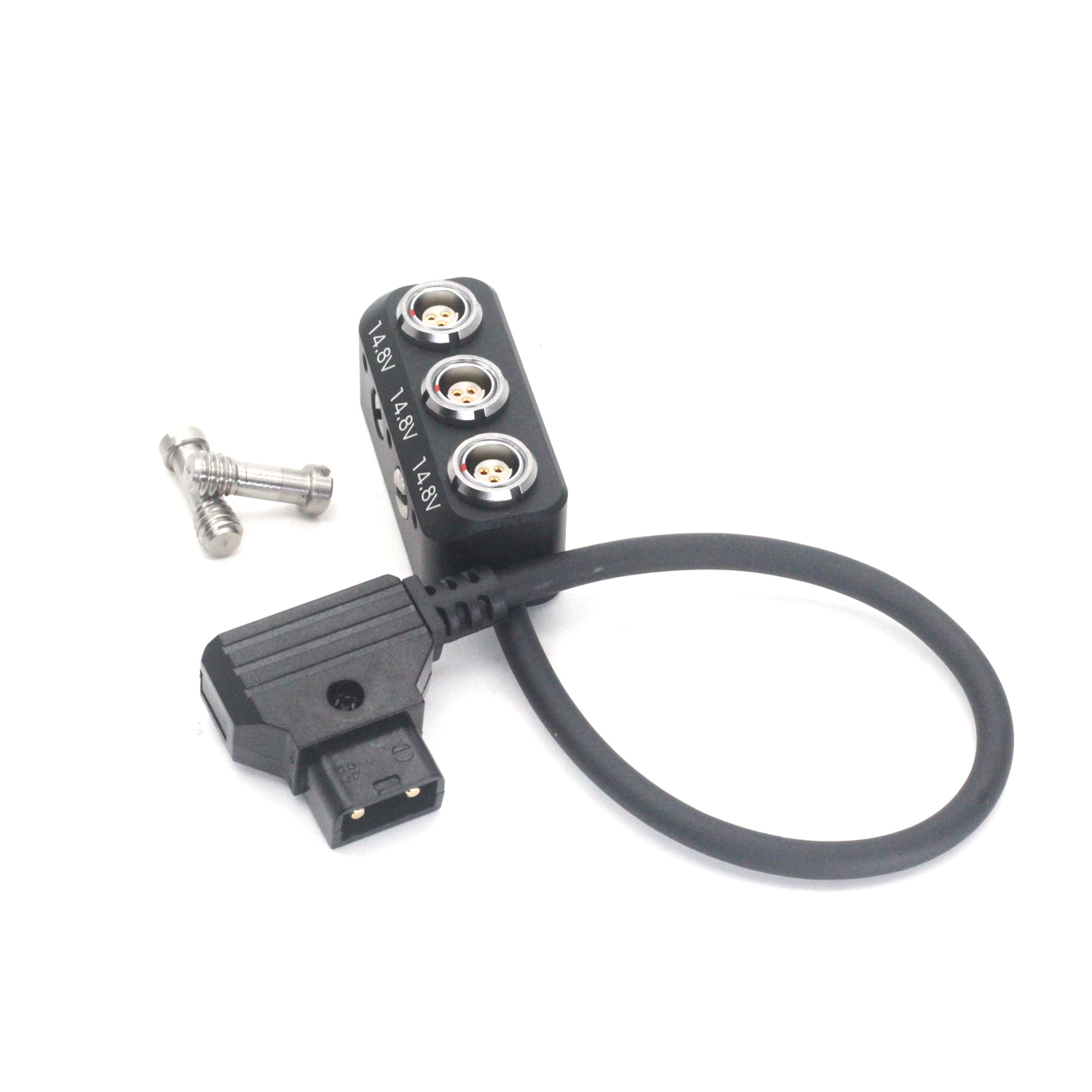 D-tap to 3 Port RS 3Pin Female Power Supply Splitter Cable for Photography Power