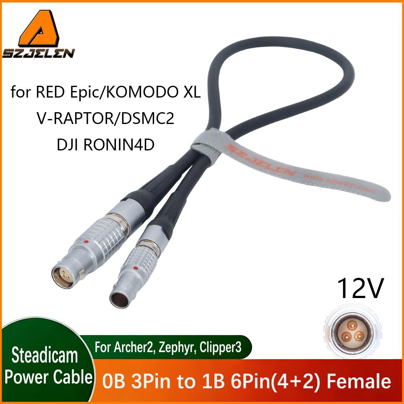 Power Cable Steadicam M2 0B 3Pin to 2B 4Pin/6Pin(4+2)/2B 8Pin/XLR 4Pin/XT 2Pin for ARRI/RED/Sony