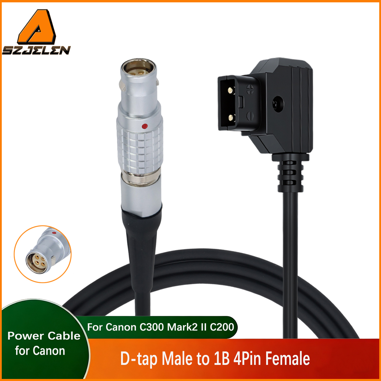 Power Cable for D-TAP to 1B 4Pin Female for Canon C300 Mark2 II C200