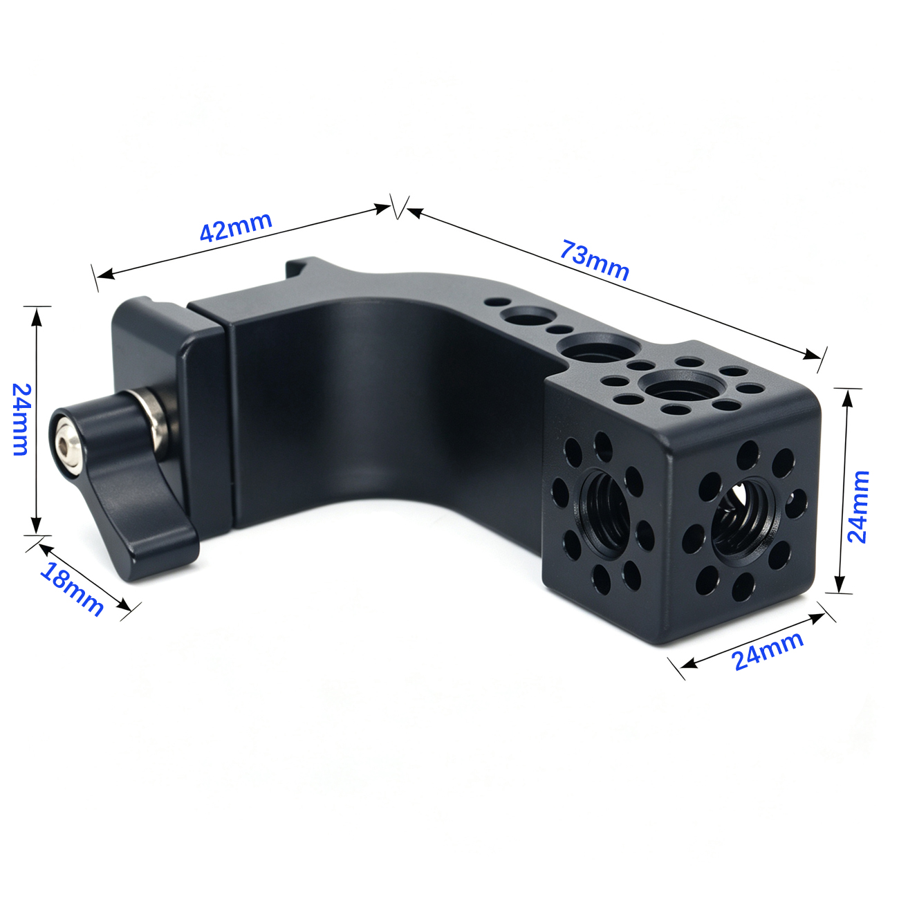 3/8" Screw Thread Square Expansion Block to NATO Clamp Extension Adapter