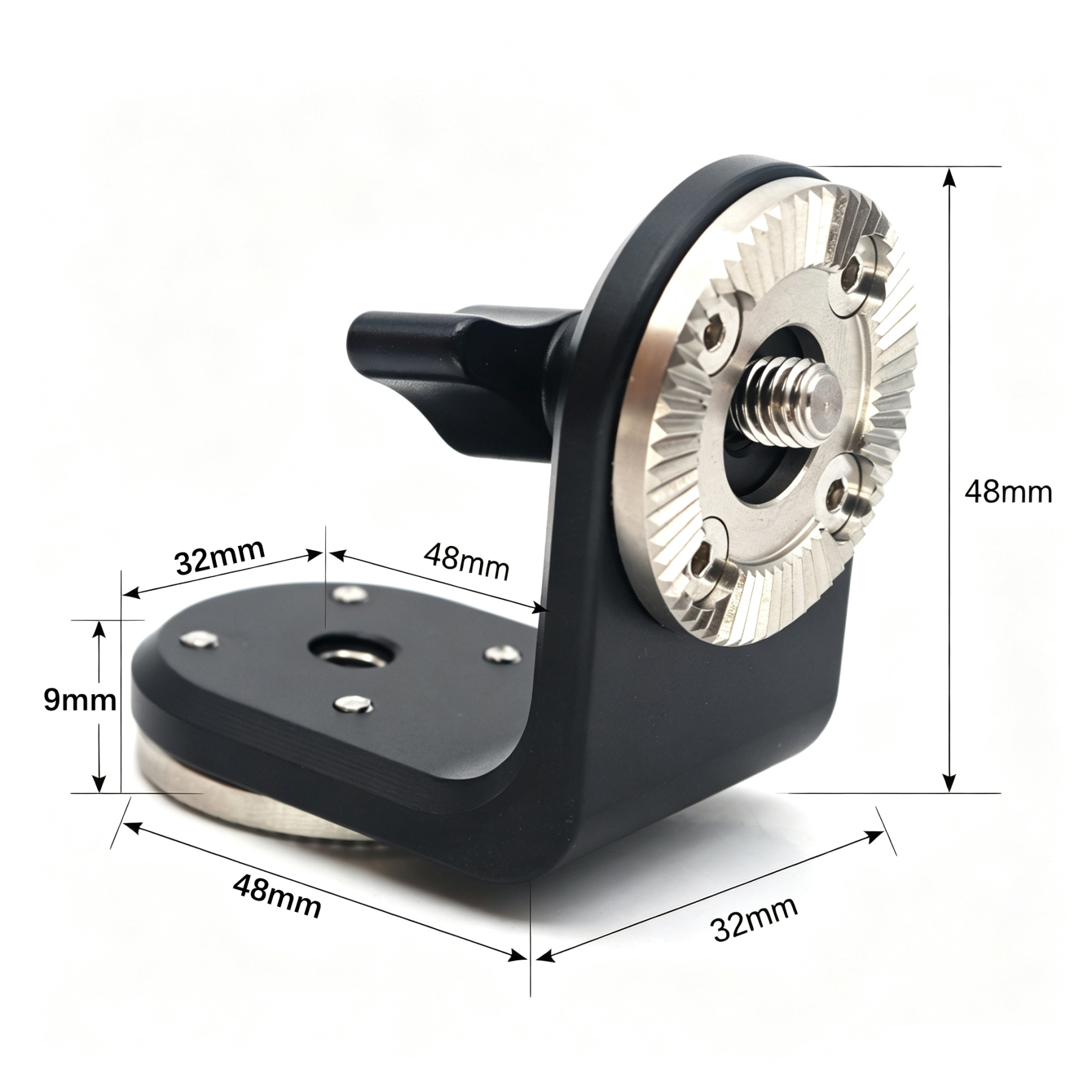 Dual ARRI Rosettes Extension Mount Connector With Central M6 Thread & Adjustable Thumb Knob For Camera Rig Handle Grip