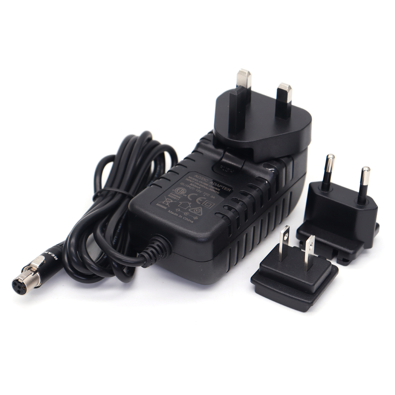TA4F Power Cable 12V 3A Power Adapter for Tvlogic 055/056/058 Monitor