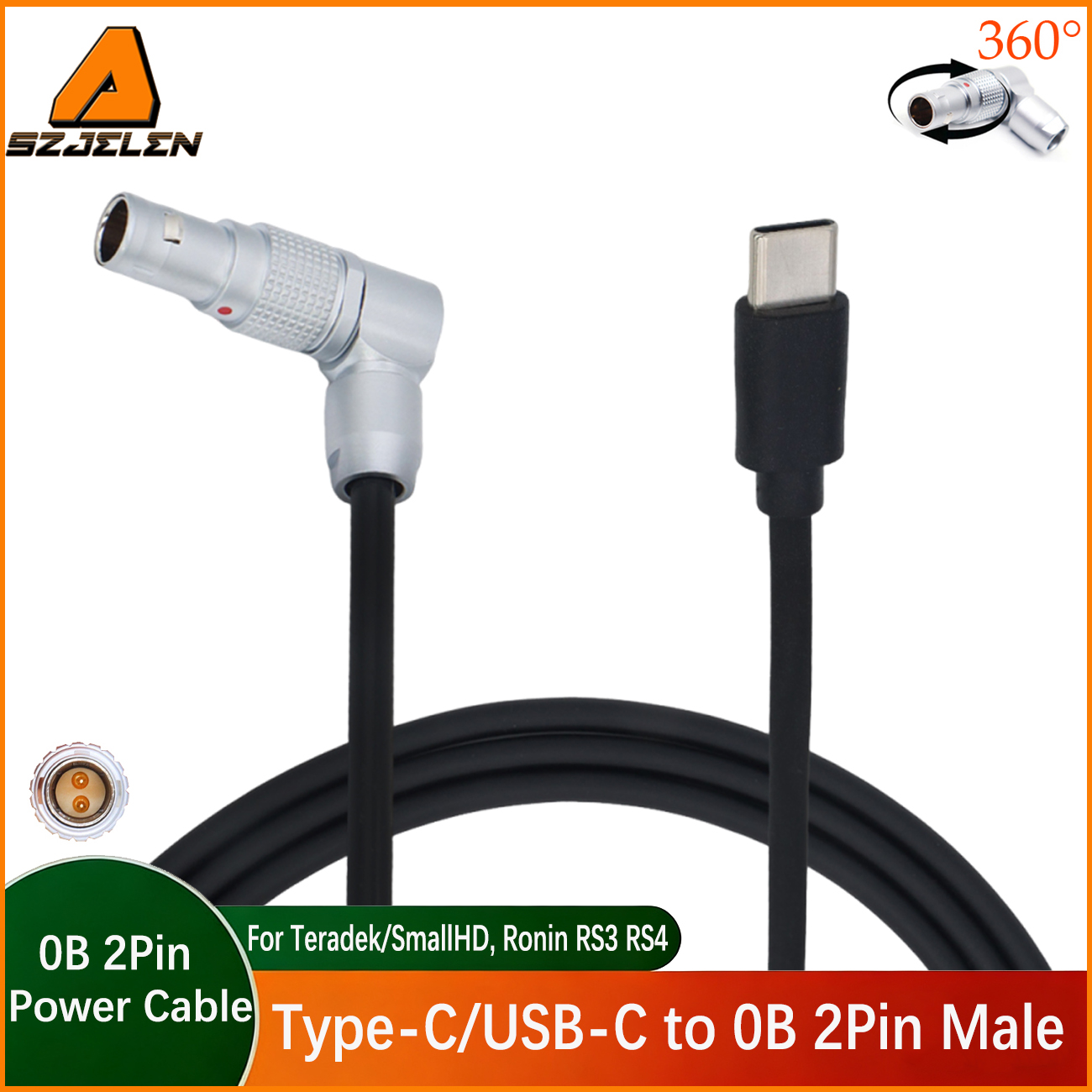Power Cable Ronin RS3 RS4 Type-C Power Supply To FGG 0B 2Pin for Teradek