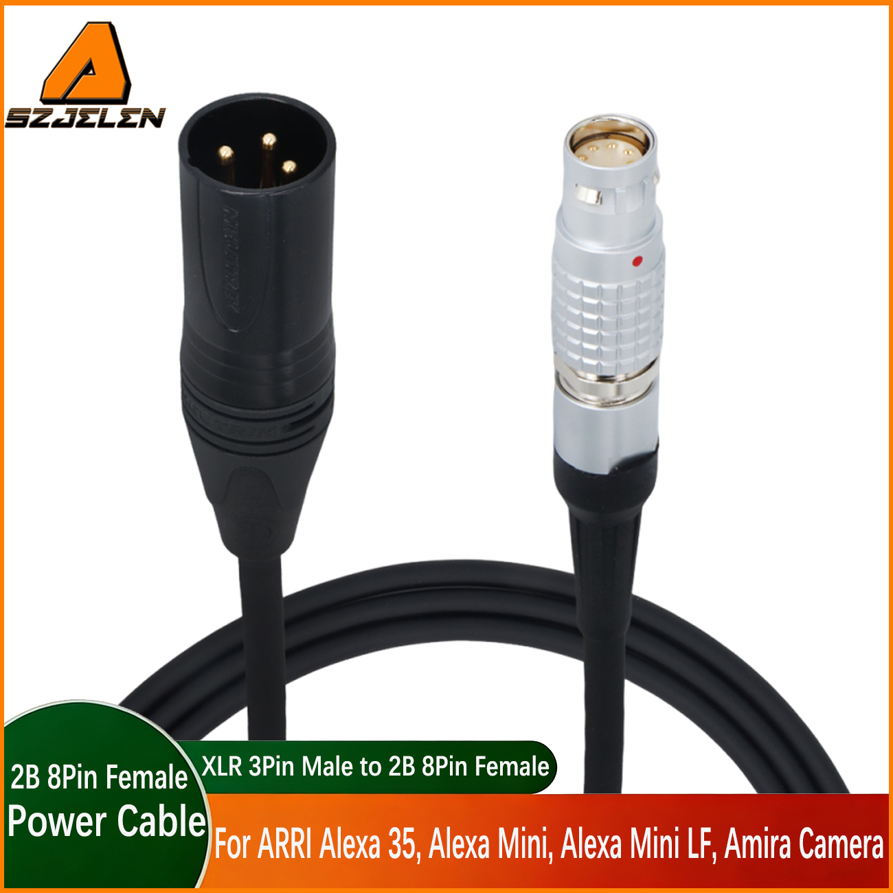 Power Cable D-tap/XLR 3Pin/4Pin to 2B 8Pin Female for ARRI Alexa 35, Alexa Mini, Alexa Mini LF, Amira Camera