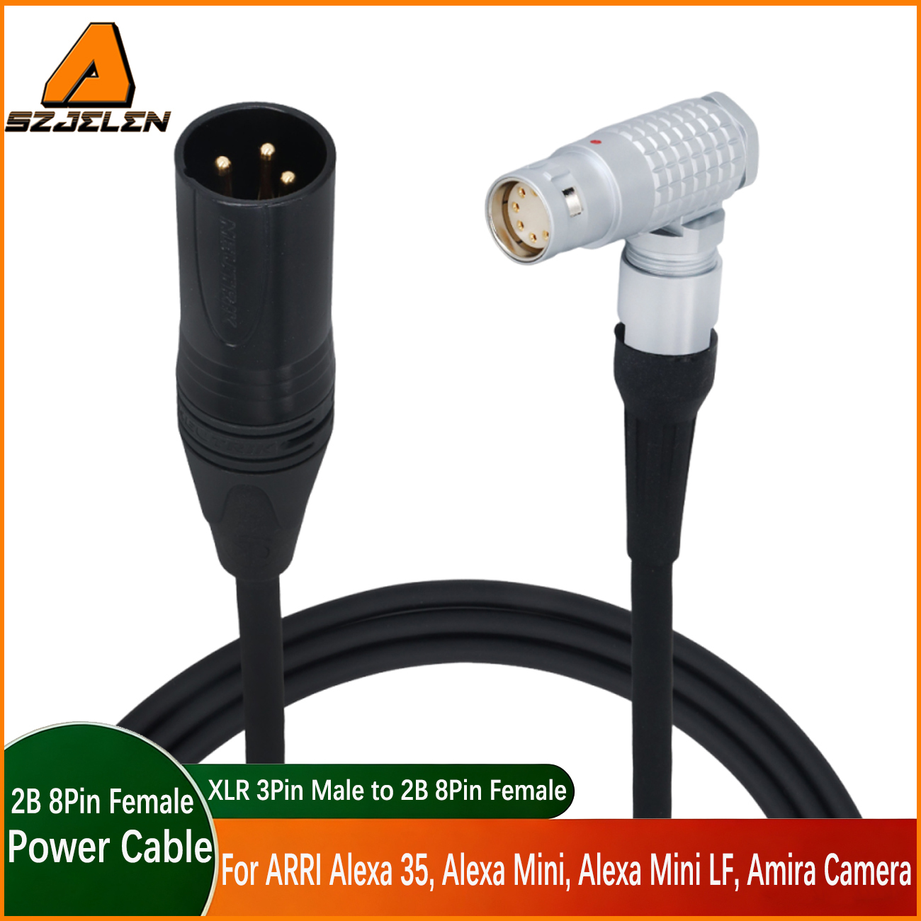 Power Cable D-tap/XLR 3Pin/4Pin to 2B 8Pin Female for ARRI Alexa 35, Alexa Mini, Alexa Mini LF, Amira Camera