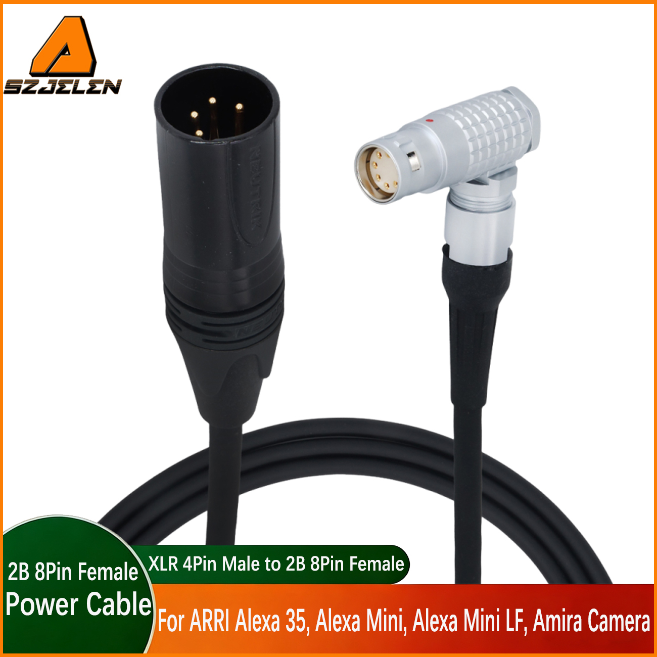 Power Cable D-tap/XLR 3Pin/4Pin to 2B 8Pin Female for ARRI Alexa 35, Alexa Mini, Alexa Mini LF, Amira Camera